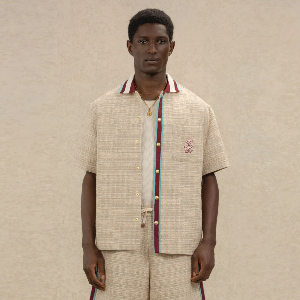 Drôle De Monsieur en Tweed D Miroir Overhemd Beige
