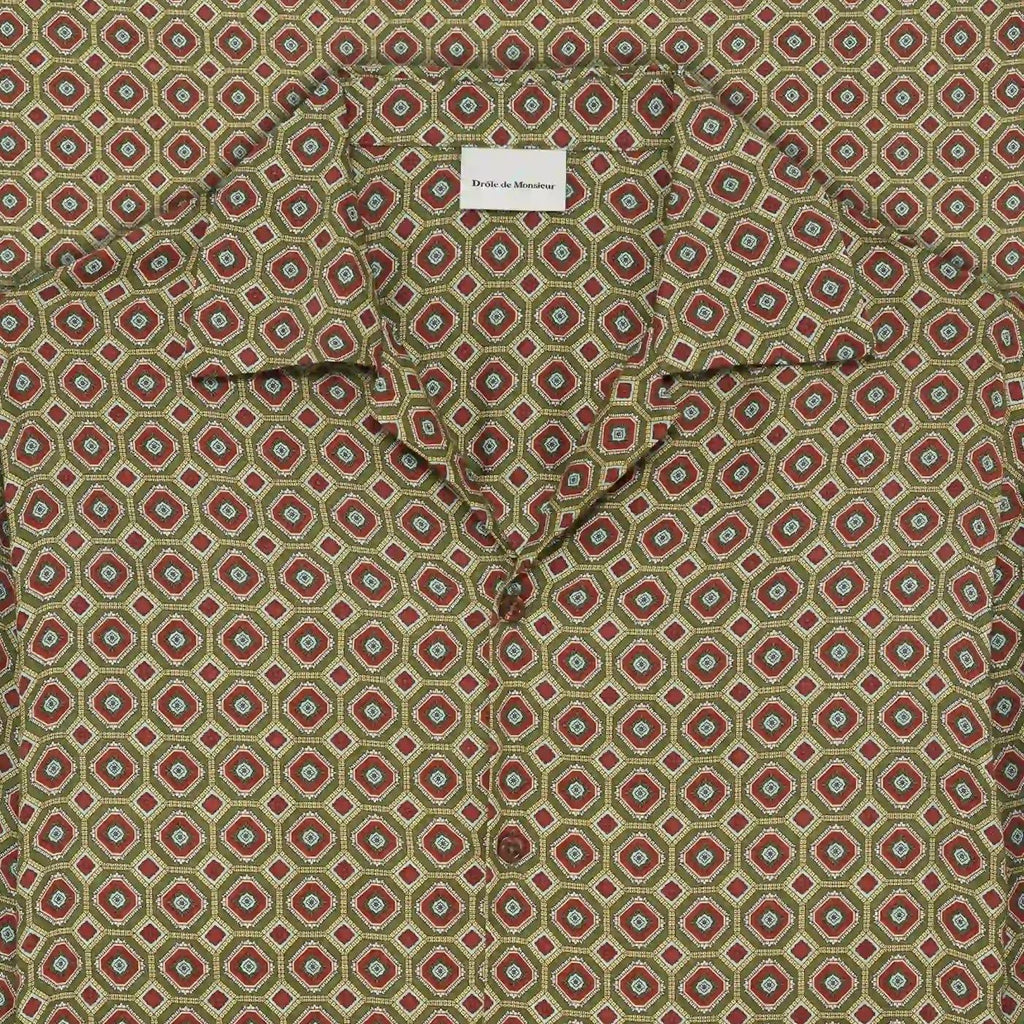 Drôle De Monsieur Geometric Overhemd Donker Groen