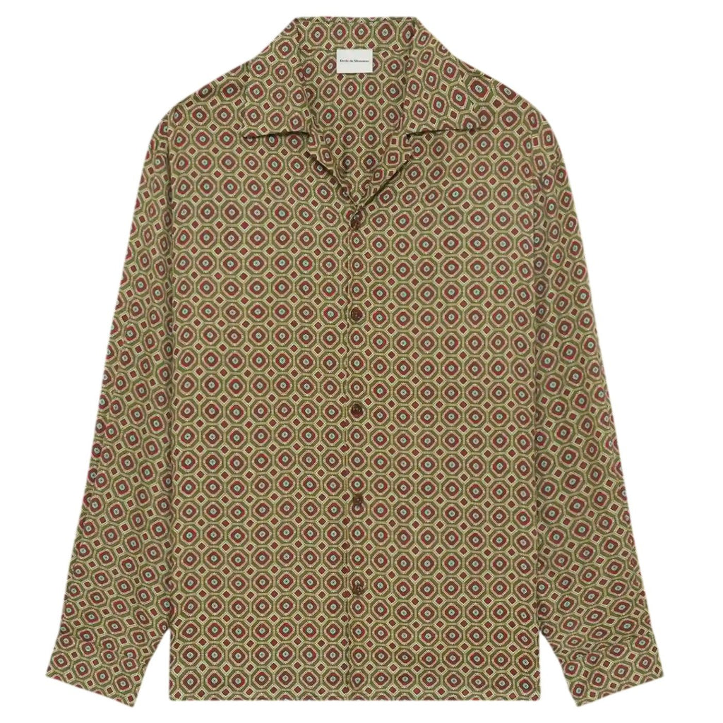 Drôle De Monsieur Geometric Overhemd Donker Groen