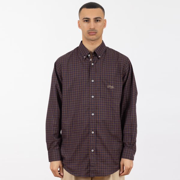 Drôle De Monsieur La Chemise Carreaux Overshirt Bruin