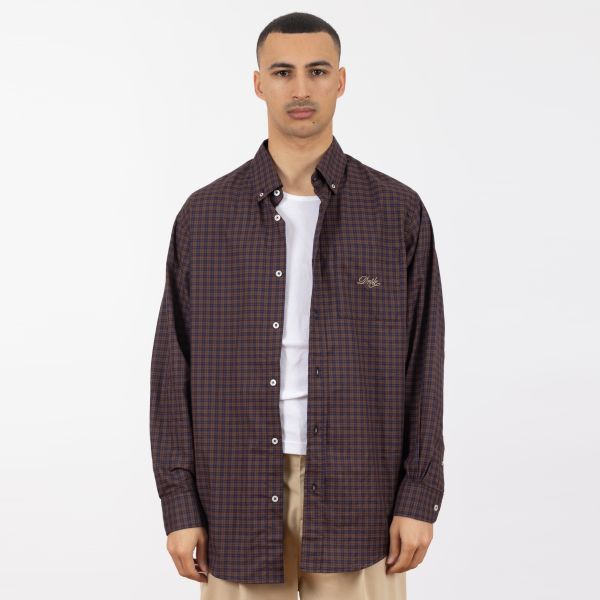 Drôle De Monsieur La Chemise Carreaux Overshirt Bruin