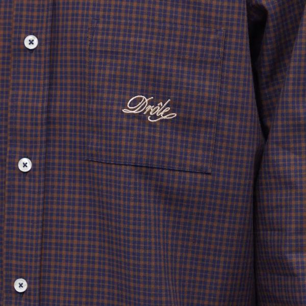 Drôle De Monsieur La Chemise Carreaux Overshirt Bruin
