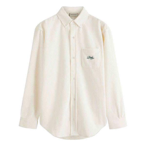 Drôle De Monsieur La Chemise Corduroy Overshirt Off White