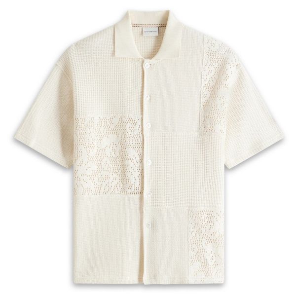 Drôle De Monsieur La Chemise Patchwork Overhemd Off White