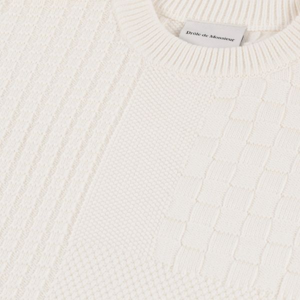 Drôle De Monsieur La Maille Patchwork Sweater Off White