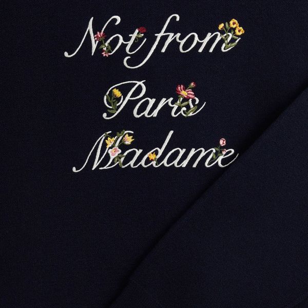 Drôle De Monsieur La Maille Slogan à Fleurs Sweater Navy