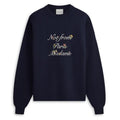 Drôle De Monsieur La Maille Slogan à Fleurs Sweater Navy