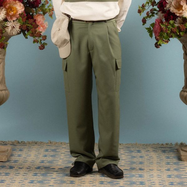 Drôle De Monsieur Laine Cargo Broek Donker Groen
