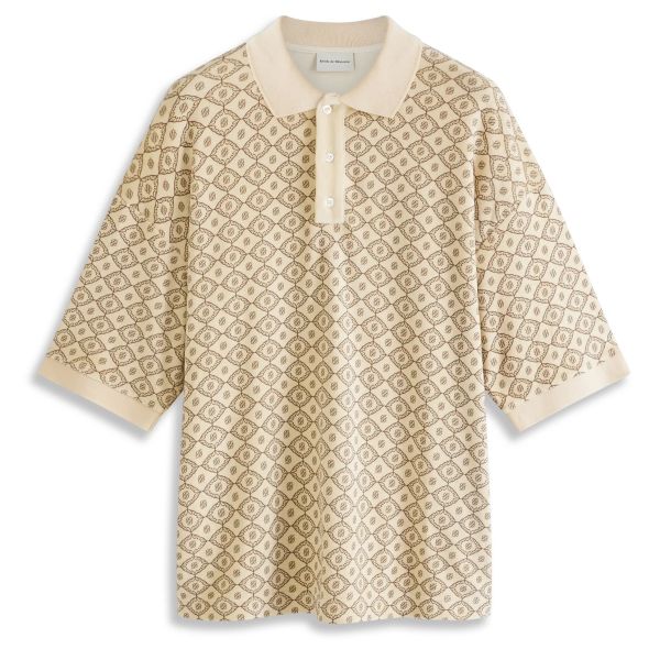 Drôle De Monsieur Le Velours Monogramme Polo Beige