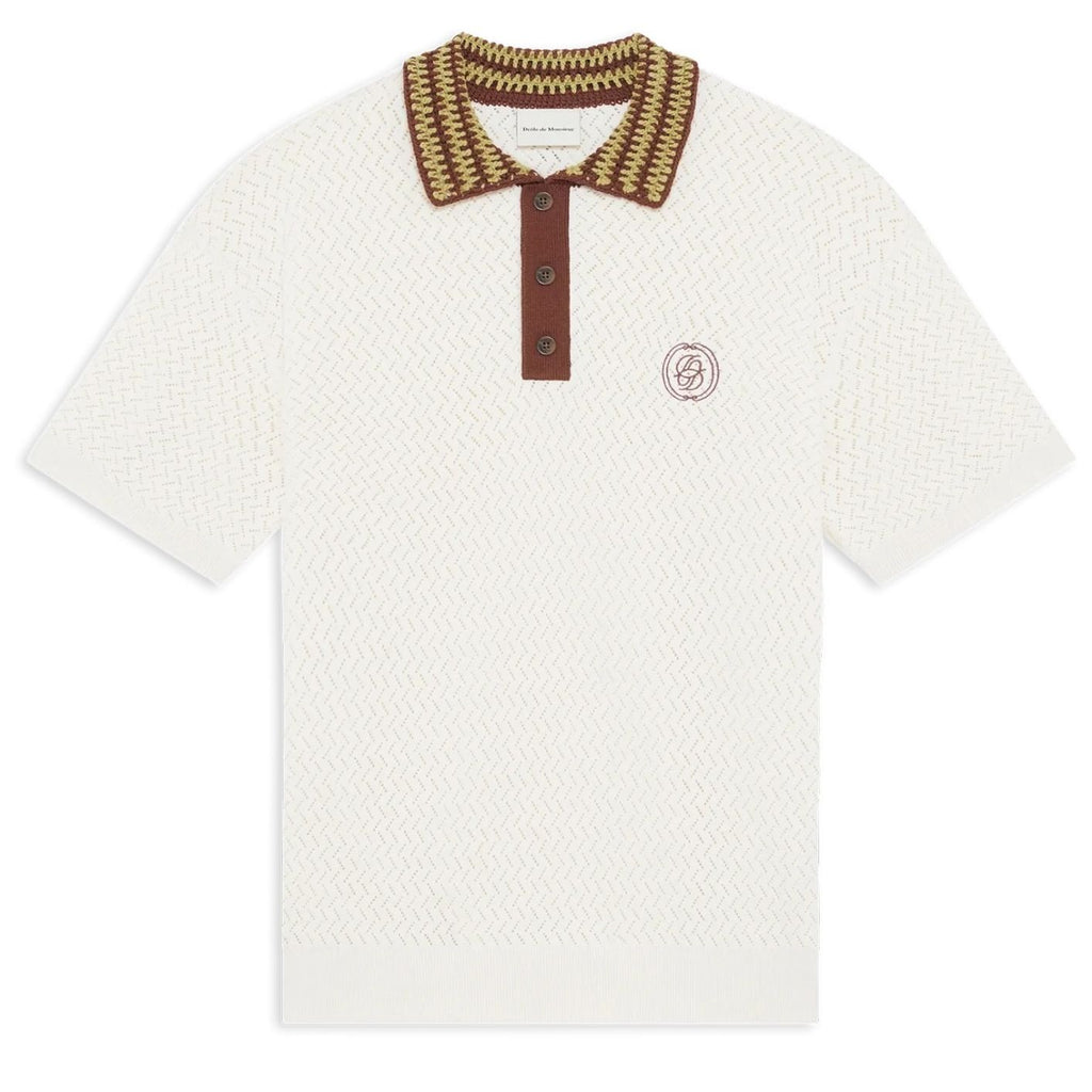 Drôle De Monsieur Maille Ajourée D Miroir Polo Off White