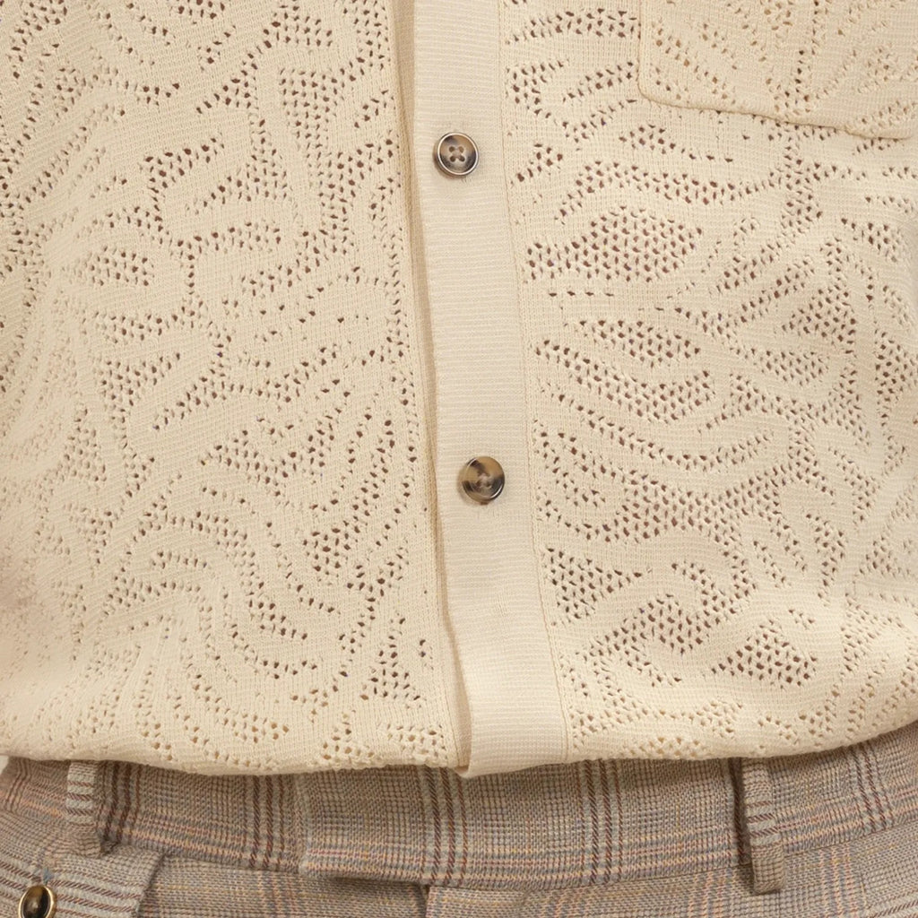 Drôle De Monsieur Maille Dentelle Overhemd Off White