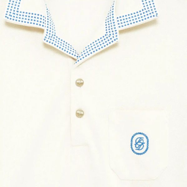 Drôle De Monsieur Pique Damier Polo Off White