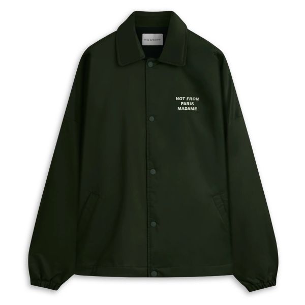 Drôle De Monsieur Polaire Slogan Vest Donker Groen