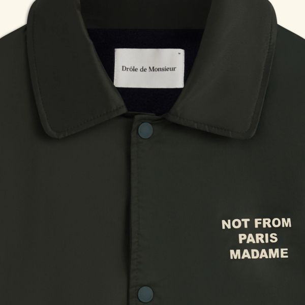 Drôle De Monsieur Polaire Slogan Vest Donker Groen