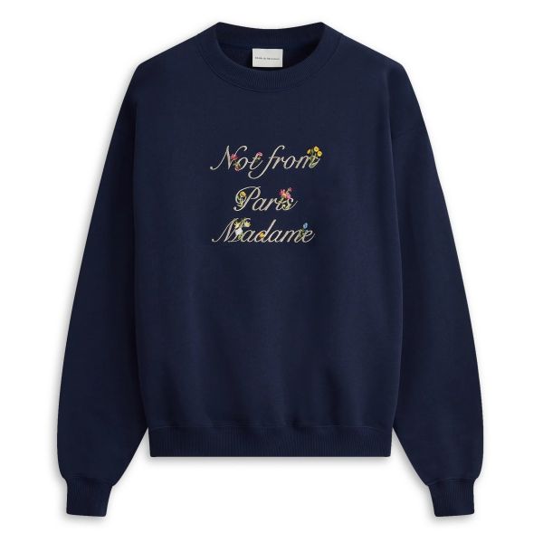 Drôle De Monsieur Slogan à Fleurs Sweater Navy