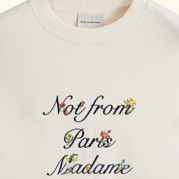 Drôle De Monsieur Slogan à Fleurs Sweater Off White
