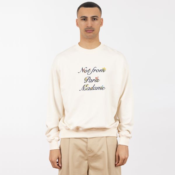 Drôle De Monsieur Slogan à Fleurs Sweater Off White