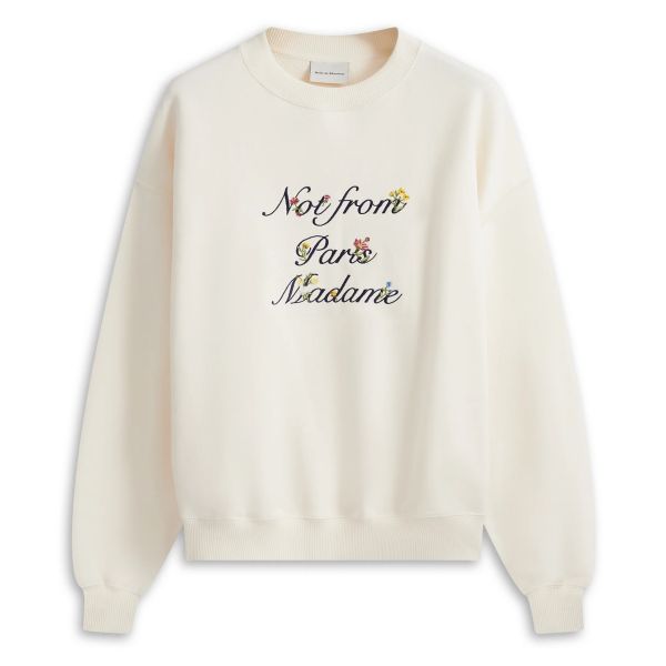 Drôle De Monsieur Slogan à Fleurs Sweater Off White
