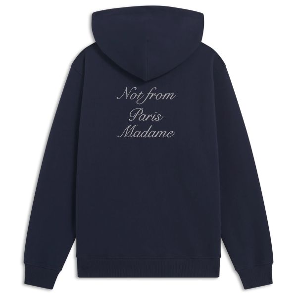 Drôle De Monsieur Slogan Calligraphy Hoodie Navy