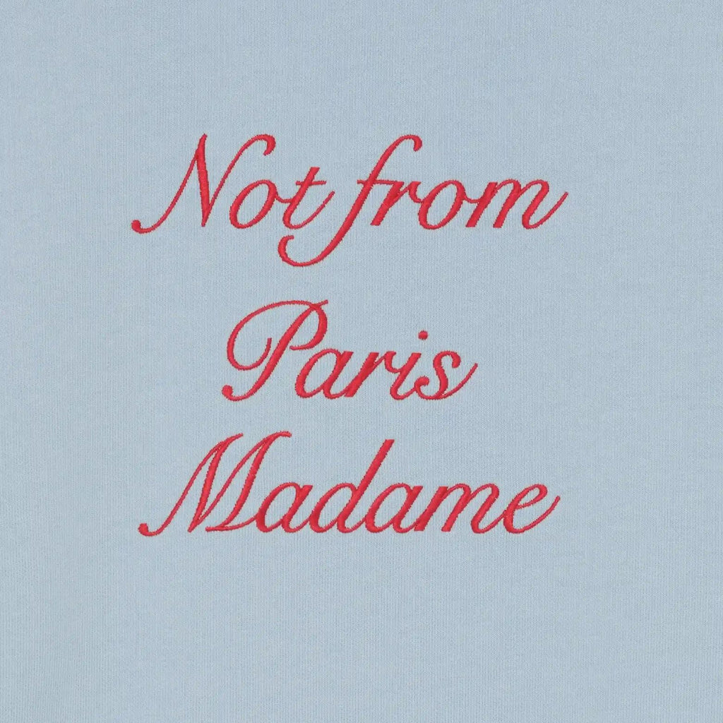 Drôle De Monsieur Slogan Calligraphy Sweater Licht Blauw