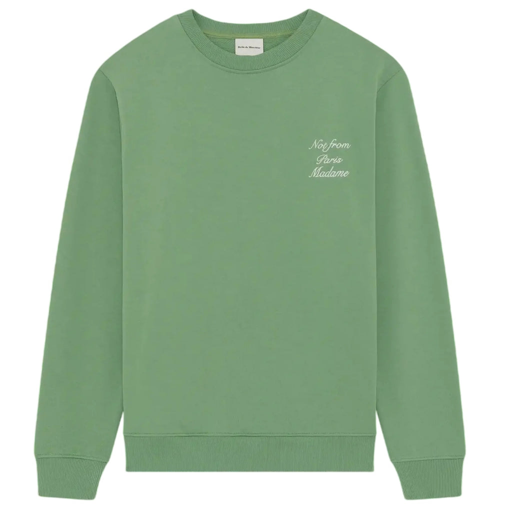 Drôle De Monsieur Slogan Calligraphy Sweater Licht Groen