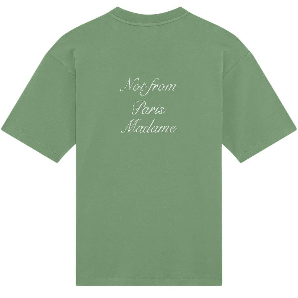 Drôle De Monsieur Slogan Calligraphy T-shirt Licht Groen