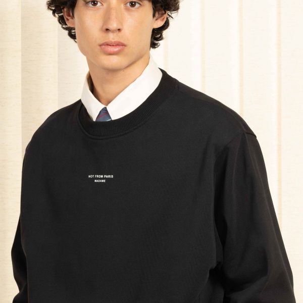 Drôle De Monsieur Slogan Classique Sweater Zwart