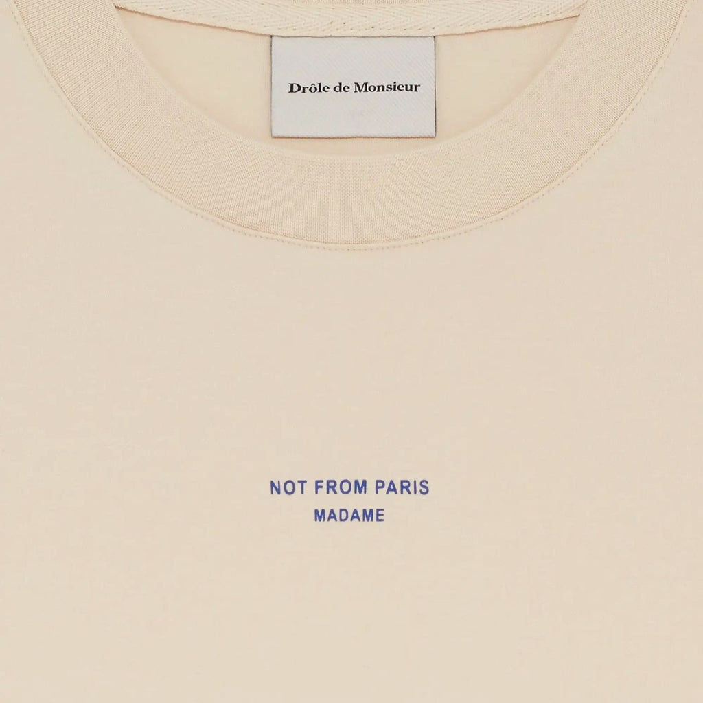 Drôle De Monsieur Slogan Classique T-shirt Beige