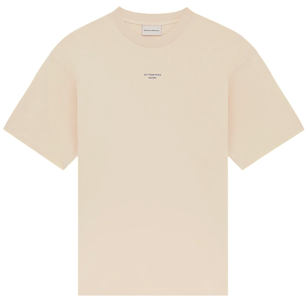 Drôle De Monsieur Slogan Classique T-shirt Beige