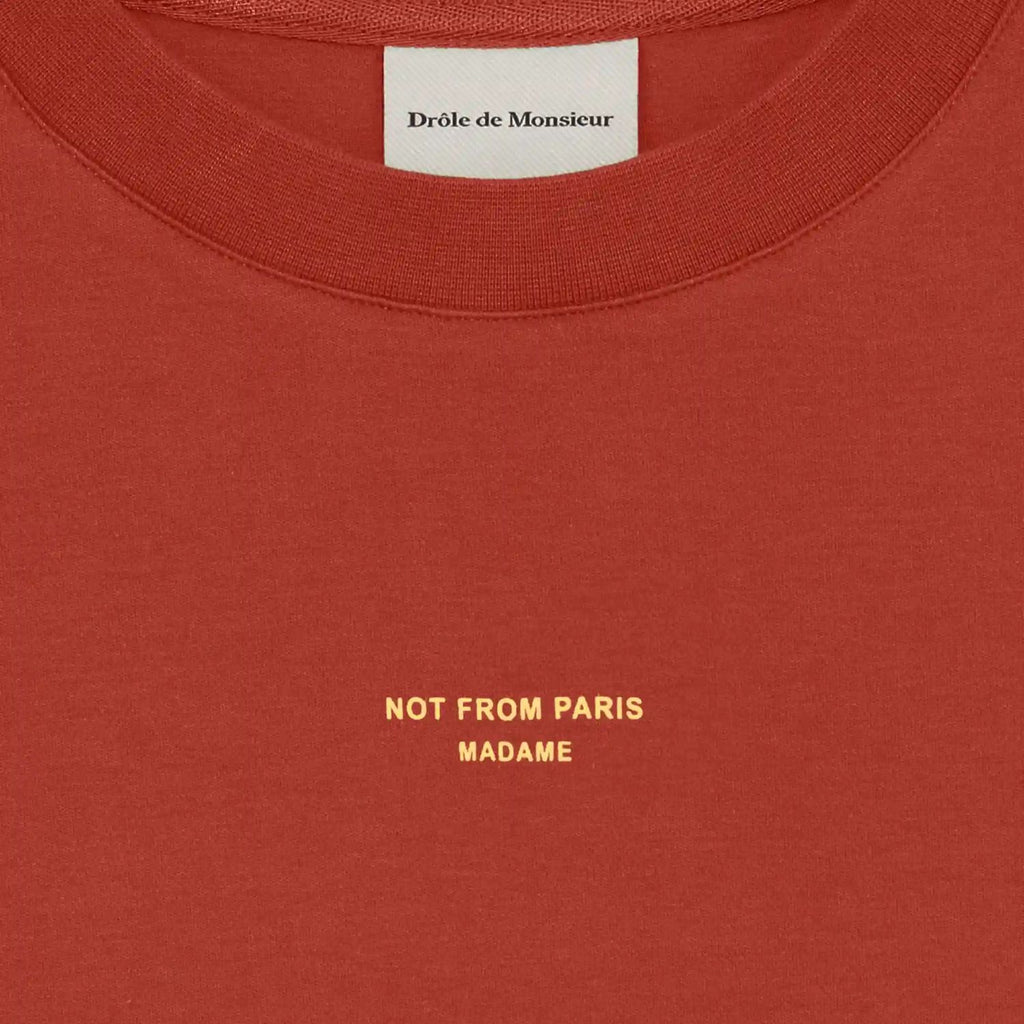 Drôle De Monsieur Slogan Classique T-shirt Rood
