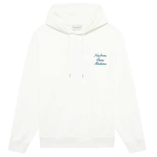 Drôle De Monsieur Slogan Cursive Hoodie Off White