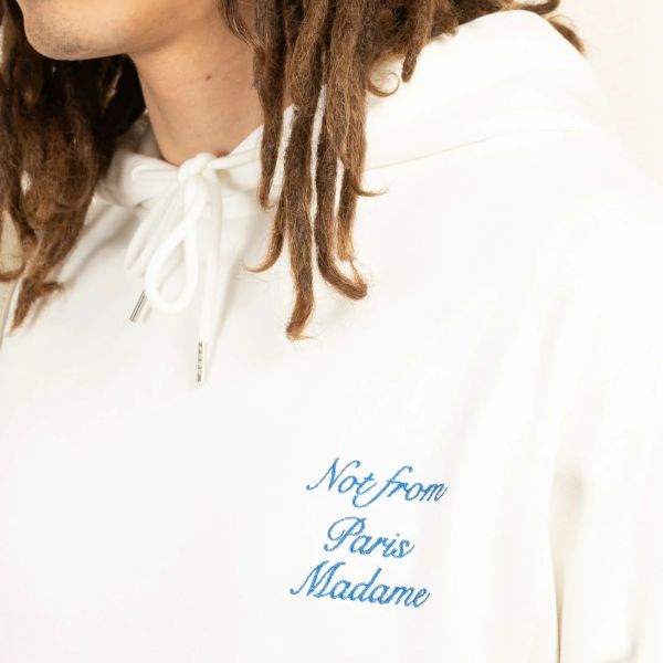 Drôle De Monsieur Slogan Cursive Hoodie Off White