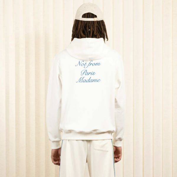 Drôle De Monsieur Slogan Cursive Hoodie Off White