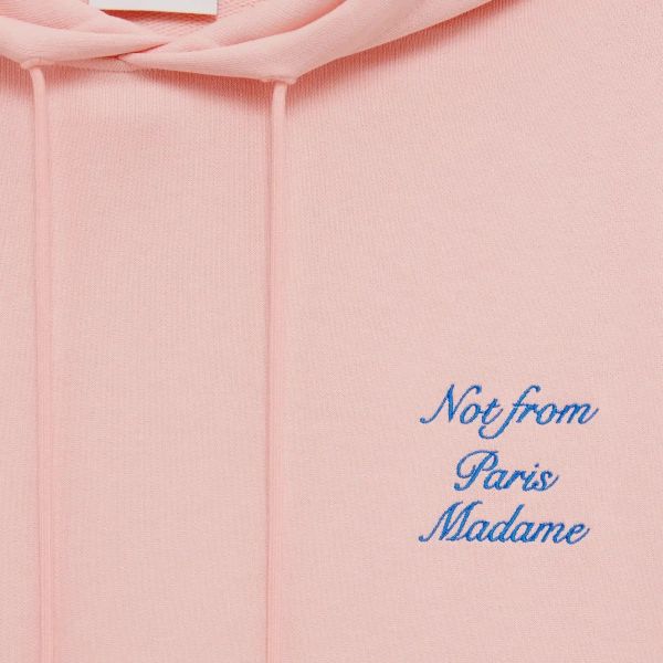 Drôle De Monsieur Slogan Cursive Hoodie Roze