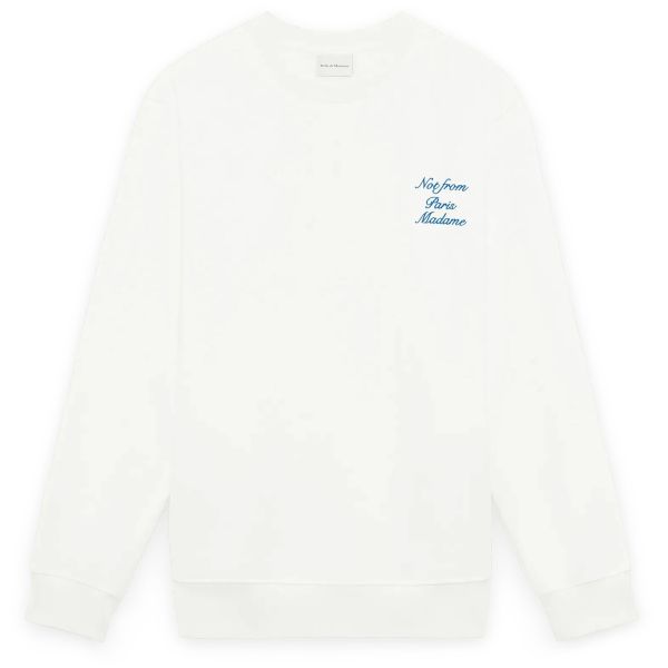 Drôle De Monsieur Slogan Cursive Sweater Off White