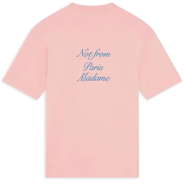 Drôle De Monsieur Slogan Cursive T-shirt Roze