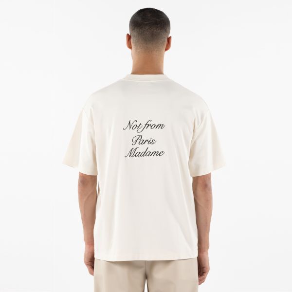 Drôle De Monsieur Slogan Cursive T-shirt Off White