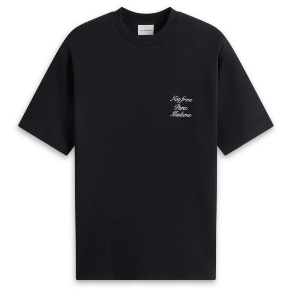 Drôle De Monsieur Slogan Cursive T-shirt Zwart