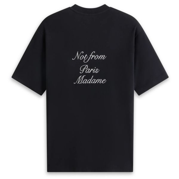 Drôle De Monsieur Slogan Cursive T-shirt Zwart