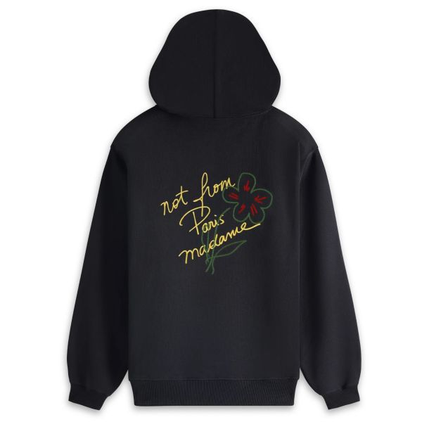 Drôle De Monsieur Slogan Esquisse Hoodie Zwart