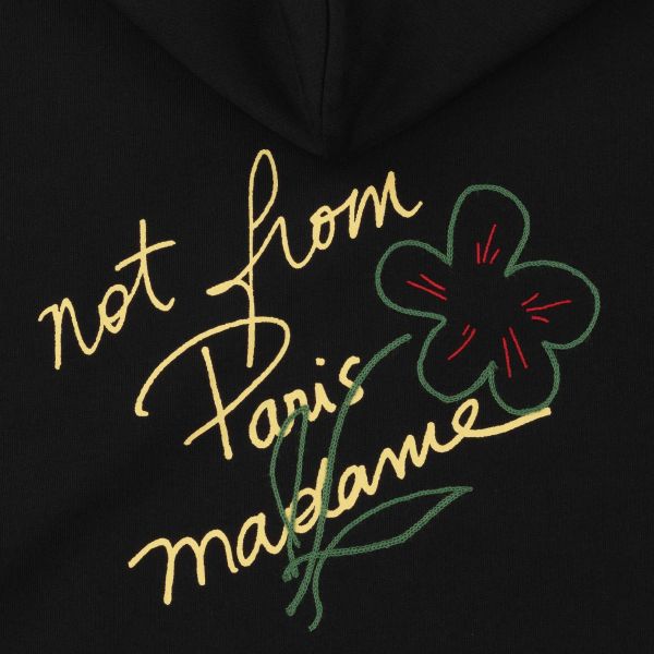 Drôle De Monsieur Slogan Esquisse Hoodie Zwart