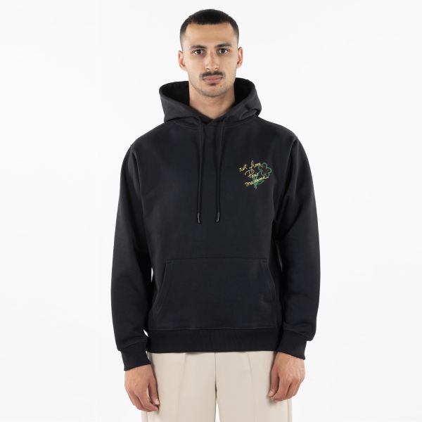 Drôle De Monsieur Slogan Esquisse Hoodie Zwart