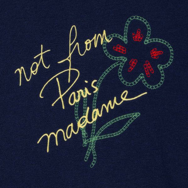 Drôle De Monsieur Slogan Esquisse Knitted Sweater Navy