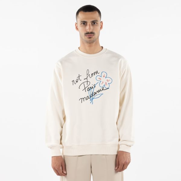 Drôle De Monsieur Slogan Esquisse Sweater Off White