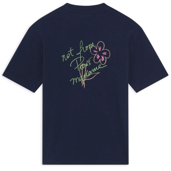 Drôle De Monsieur Slogan Esquisse T-shirt Navy