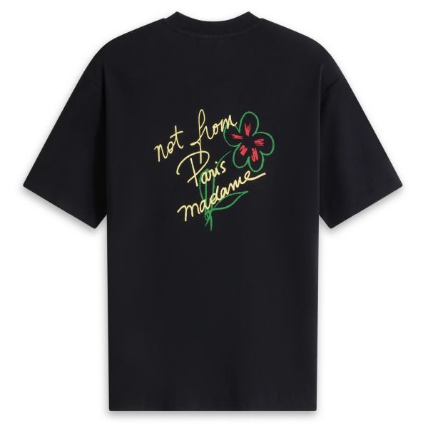 Drôle De Monsieur Slogan Esquisse T-shirt Zwart