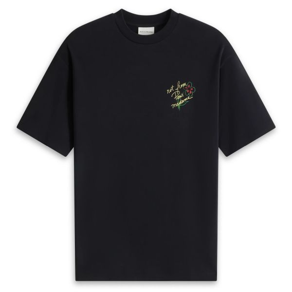 Drôle De Monsieur Slogan Esquisse T-shirt Zwart
