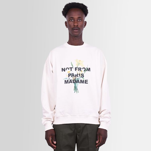 Drôle De Monsieur Slogan Fleur Sweater Off White