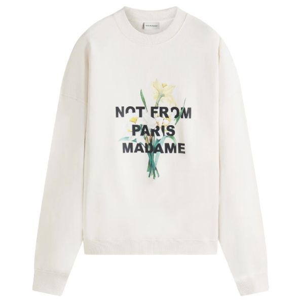 Drôle De Monsieur Slogan Fleur Sweater Off White