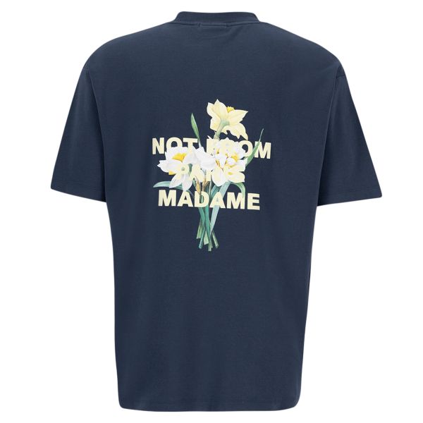 Drôle De Monsieur Slogan Fleur T-shirt Navy